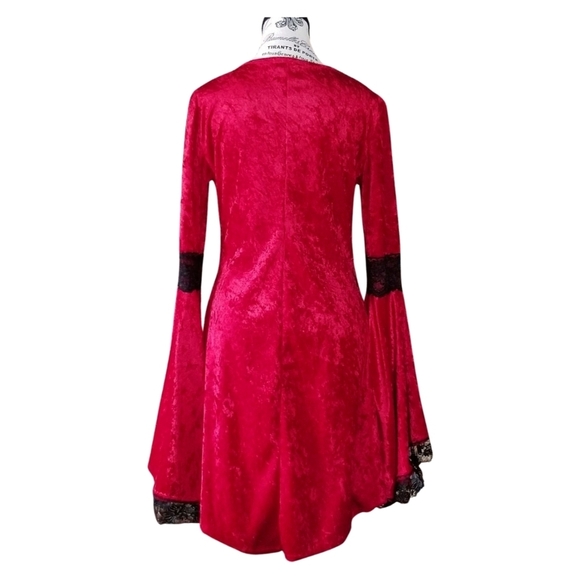 Lip Service — Red Velvet Lace-Up Tunic (Drew Bernstein Era, 1993) - Picture 4 of 9